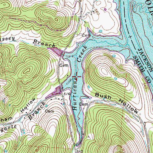Topographic Map of Maggarte Branch, TN