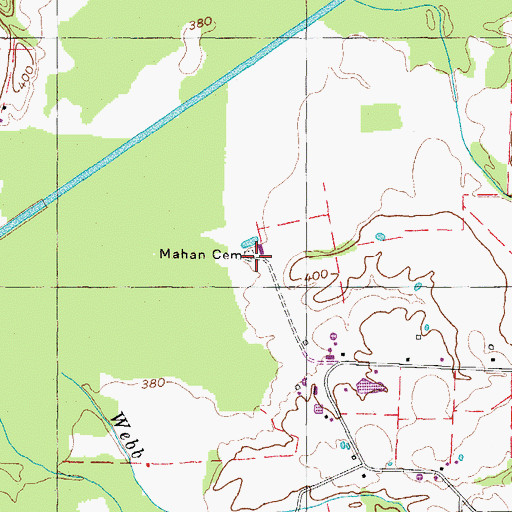 Topographic Map of Mahan Cemetery, TN