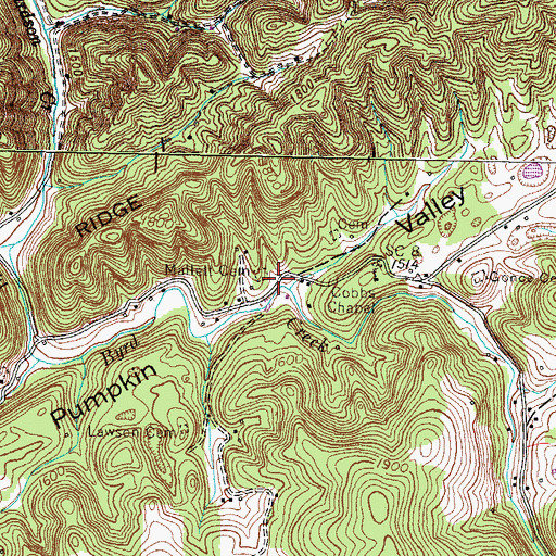 Topographic Map of Mallett Cemetery, TN