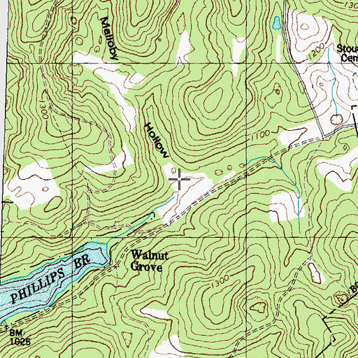 Topographic Map of Malloby Hollow, TN