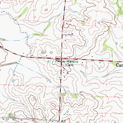Topographic Map of Malone Cemetery, TN