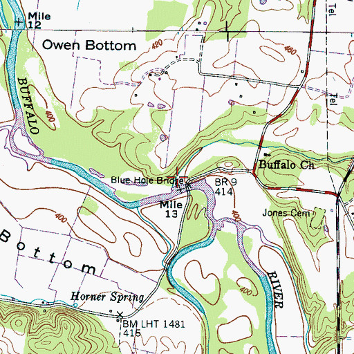 Topographic Map of Malugin Hollow, TN