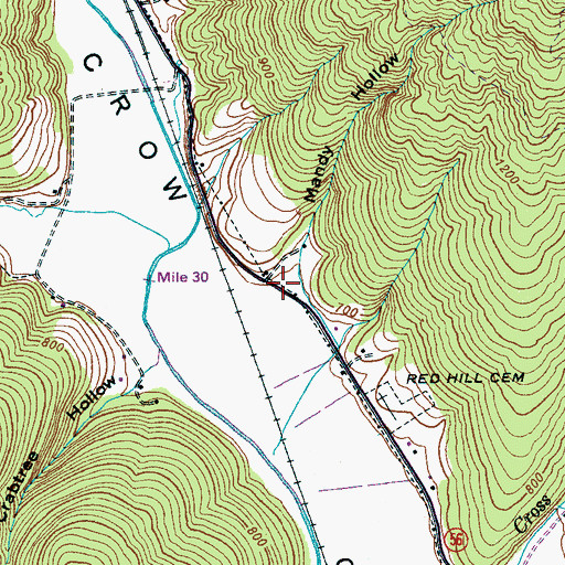 Topographic Map of Mandy Hollow, TN