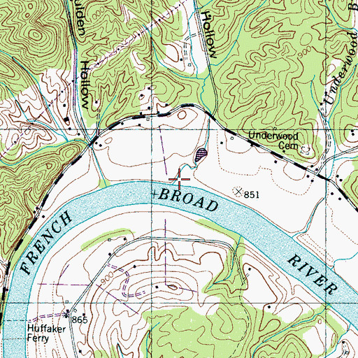 Topographic Map of Manifold Branch, TN