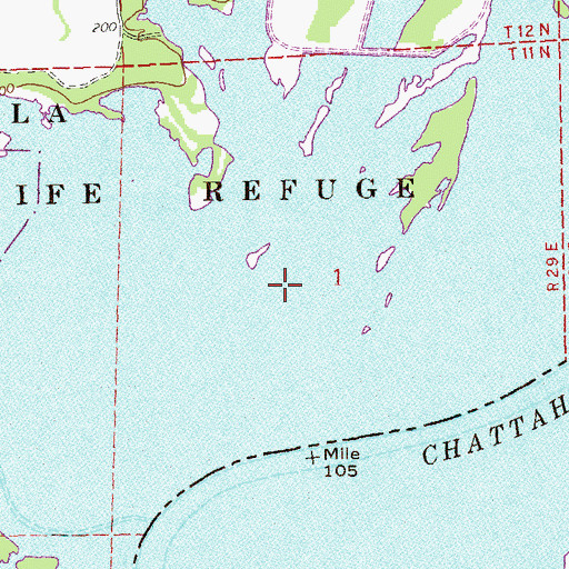 Topographic Map of Wylaunee Creek, AL