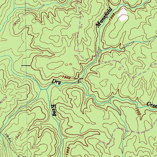 Topographic Map of Mansfield Branch, TN