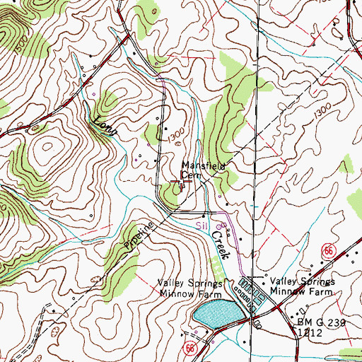 Topographic Map of Mansfield Cemetery, TN