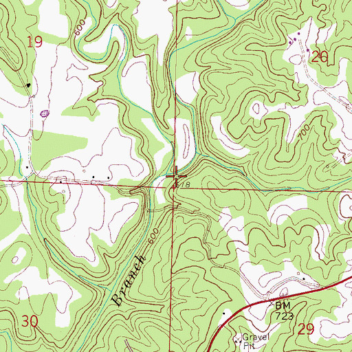Topographic Map of Wylie Branch, AL