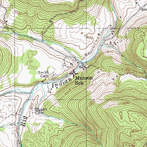 Topographic Map of Manson School, TN