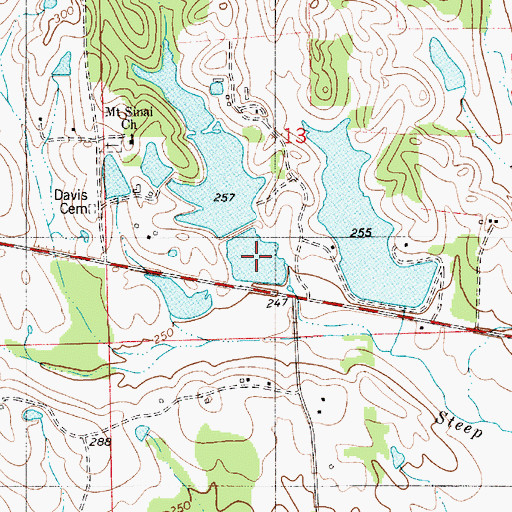 Topographic Map of Wynn and Harrell Pond, AL