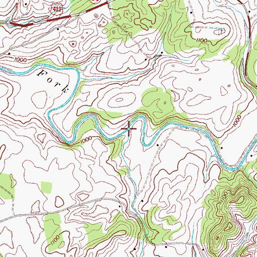 Topographic Map of Maple Branch, TN