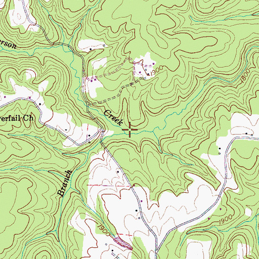 Topographic Map of Maple Branch, TN
