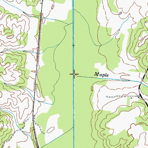 Topographic Map of Maple Creek, TN
