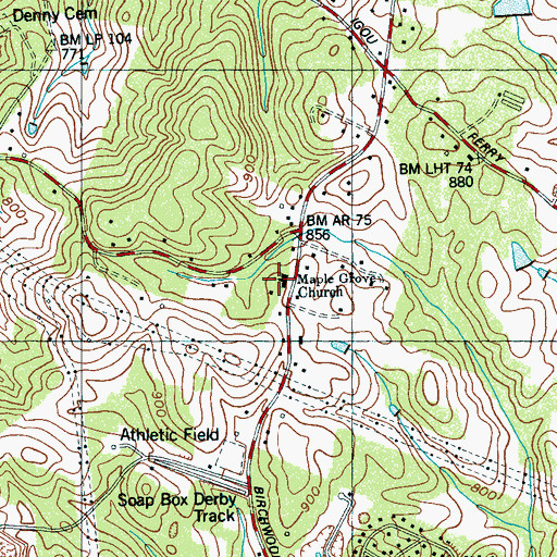 Topographic Map of Maple Grove Church, TN
