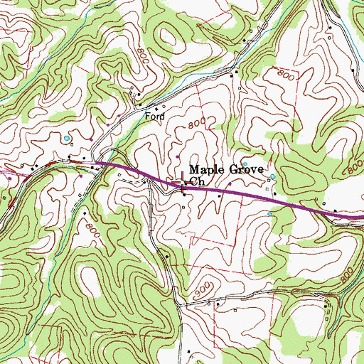 Topographic Map of Maple Grove Church, TN