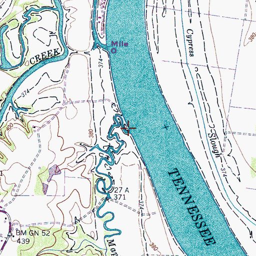 Topographic Map of Maple Slash Slough, TN