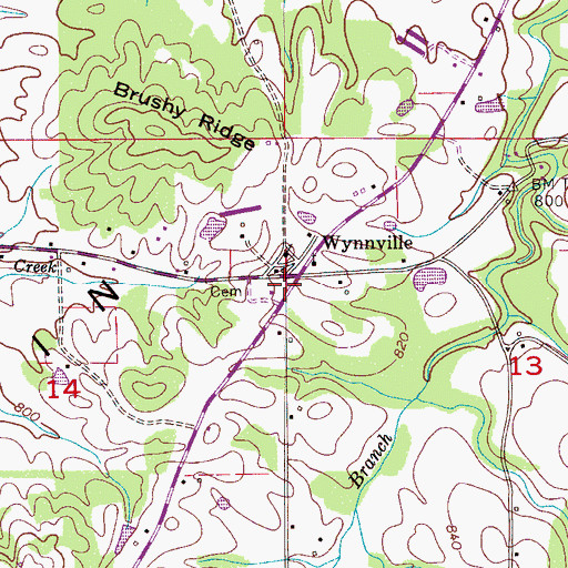 Topographic Map of Wynnville, AL