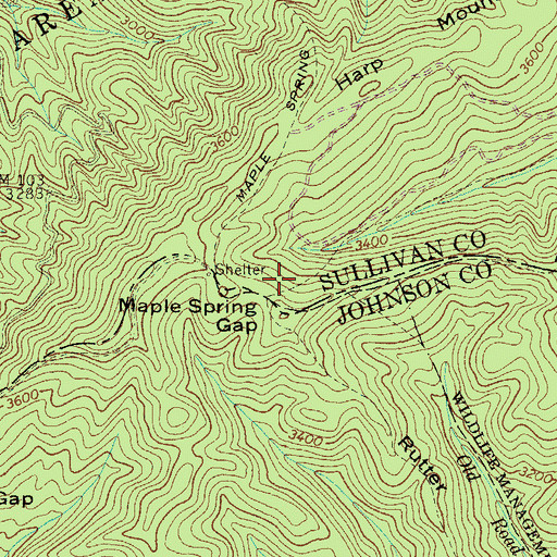 Topographic Map of Maple Spring Gap, TN