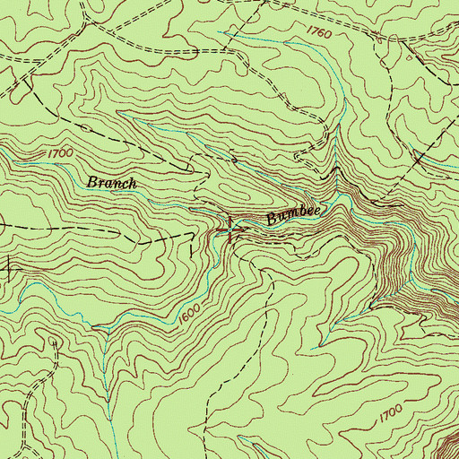 Topographic Map of Mapleslush Branch, TN