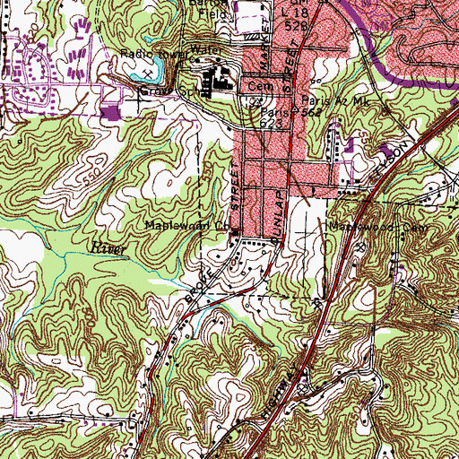 Topographic Map of Maplewood Church, TN