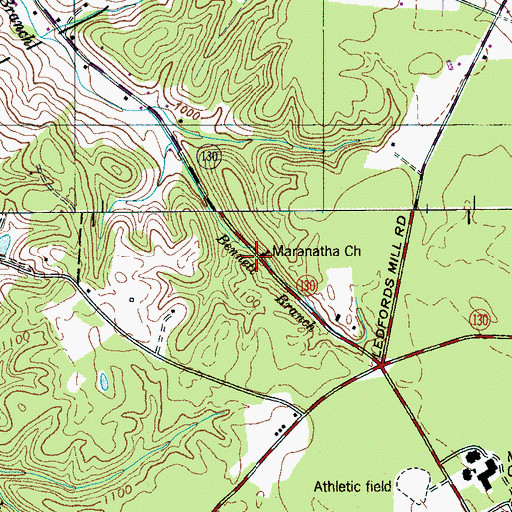 Topographic Map of Maranatha Church, TN