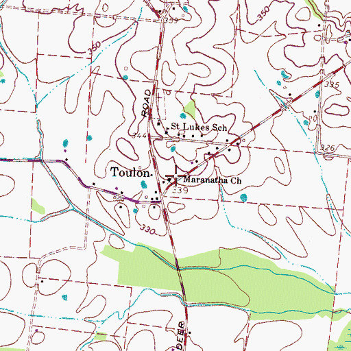 Topographic Map of Maranatha Church, TN