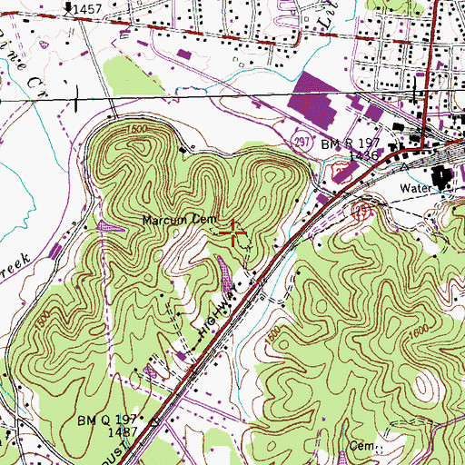 Topographic Map of Marcum Cemetery, TN