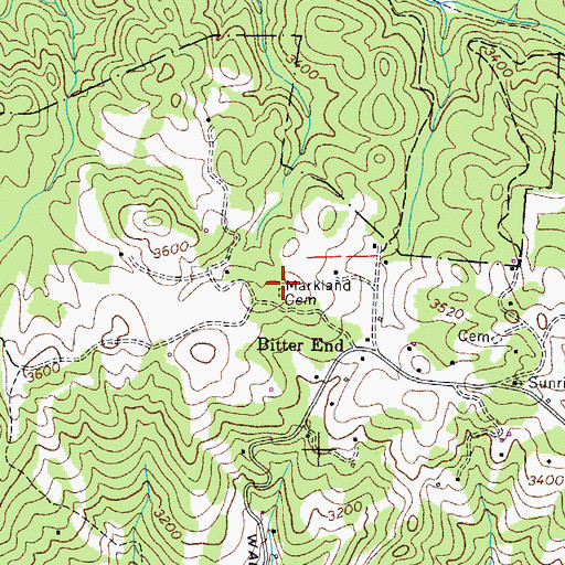 Topographic Map of Markland Cemetery, TN