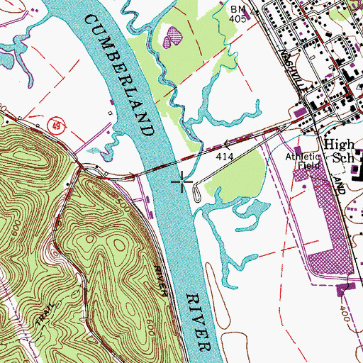 Topographic Map of Marks Creek, TN
