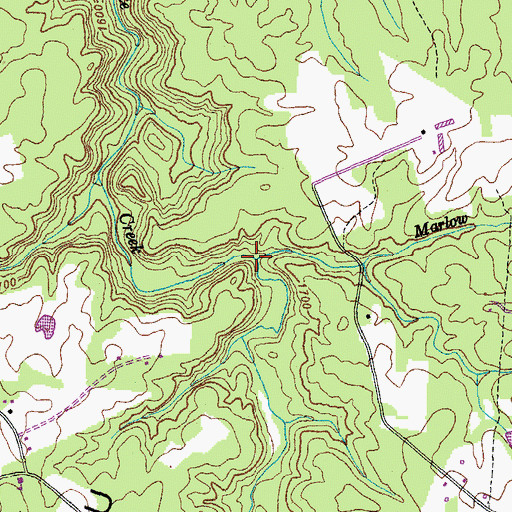 Topographic Map of Marlow Branch, TN