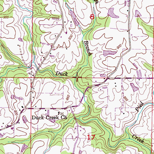 Topographic Map of Yarbrough Branch, AL
