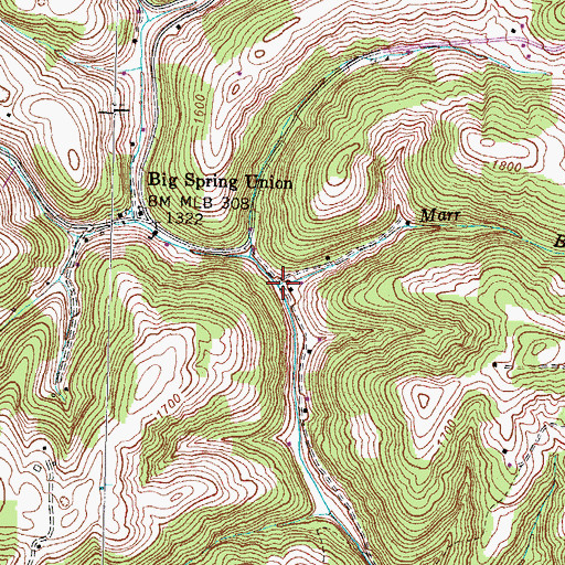 Topographic Map of Marr Branch, TN