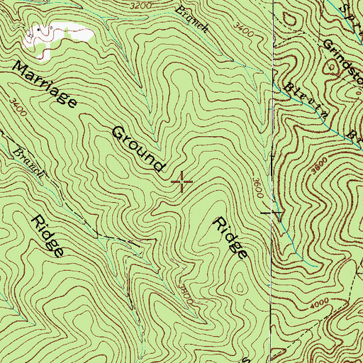 Topographic Map of Marriage Ground Ridge, TN