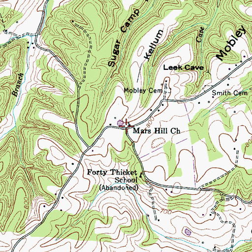 Topographic Map of Mars Hill Church, TN
