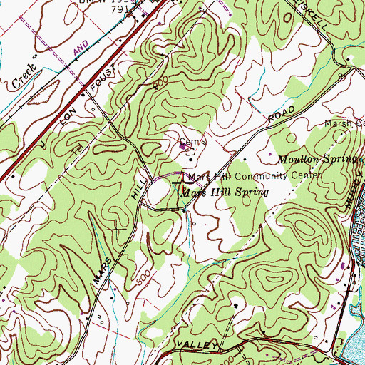 Topographic Map of Mars Hill Community Center, TN