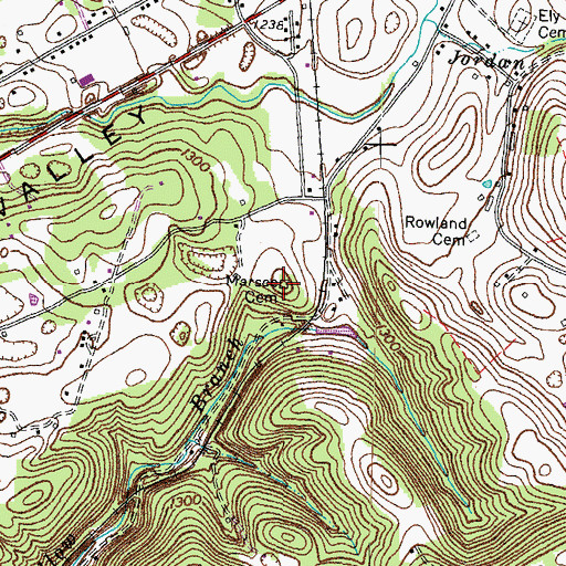 Topographic Map of Marsee Cemetery, TN