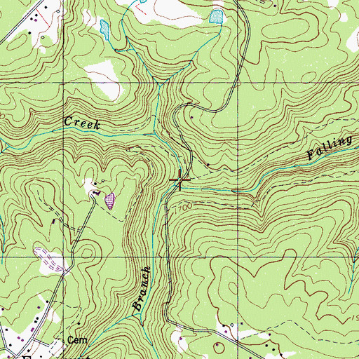 Topographic Map of Marshall Creek, TN