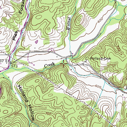 Topographic Map of Martin Branch, TN