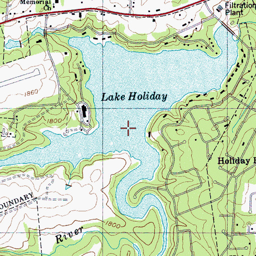 Topographic Map of Martin Creek, TN