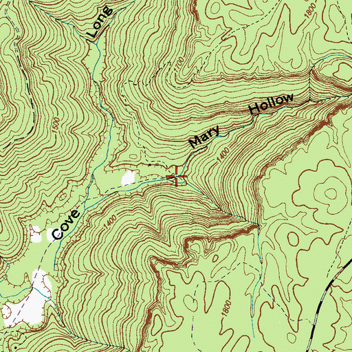 Topographic Map of Mary Hollow, TN