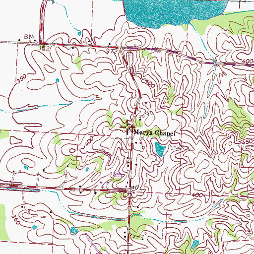 Topographic Map of Marys Chapel, TN