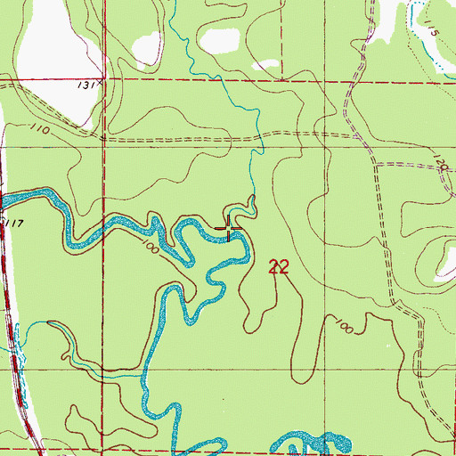 Topographic Map of Yellow Creek, AL
