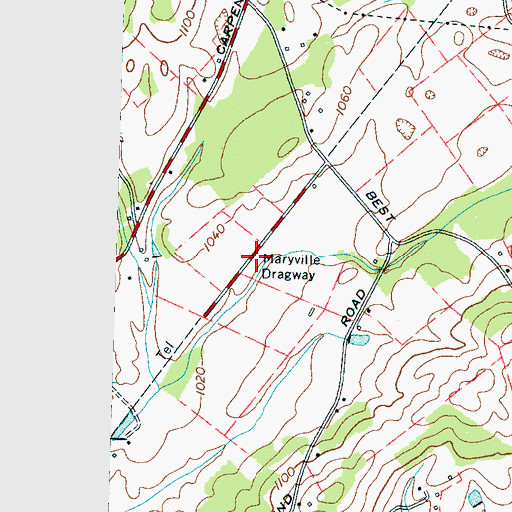 Topographic Map of Maryville Dragway, TN