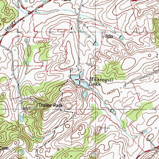 Topographic Map of Masengill Lake, TN