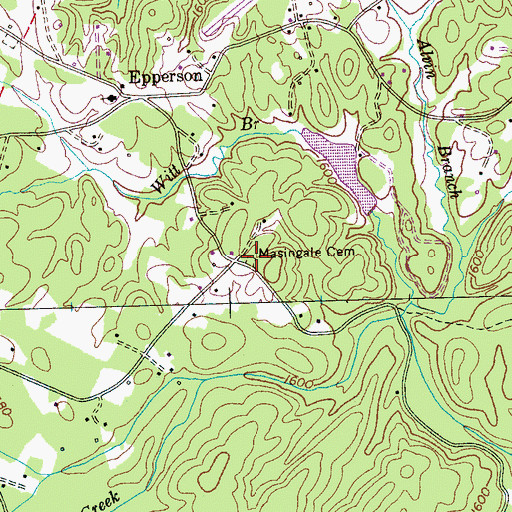 Topographic Map of Masingale Cemetery, TN