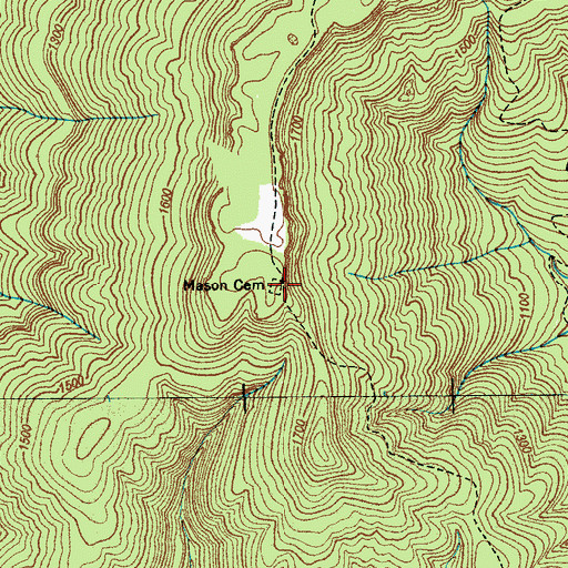 Topographic Map of Mason Cemetery, TN