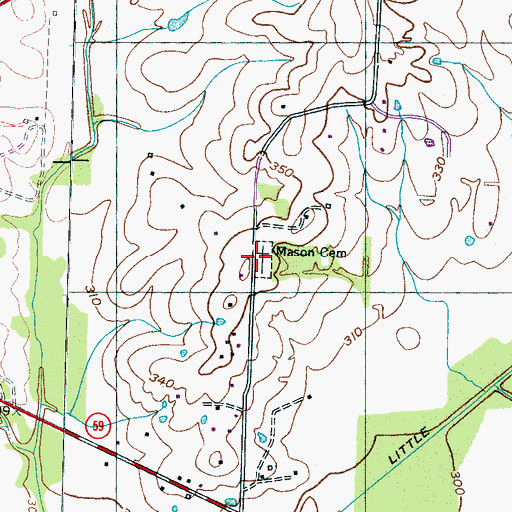 Topographic Map of Mason Cemetery, TN