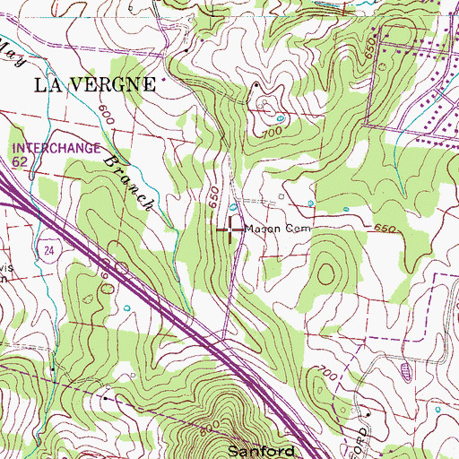 Topographic Map of Mason Cemetery, TN