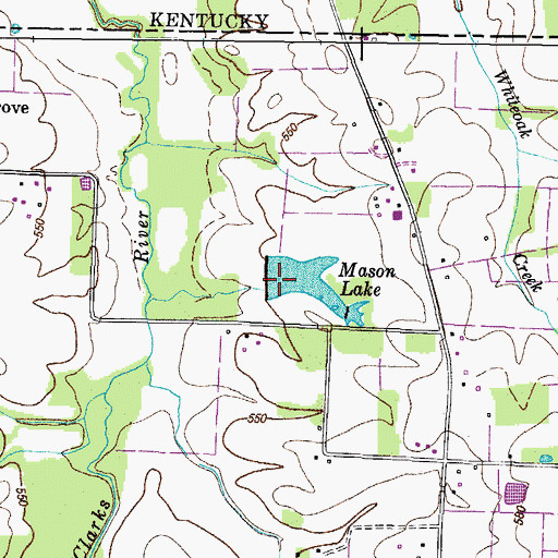 Topographic Map of Mason Lake, TN