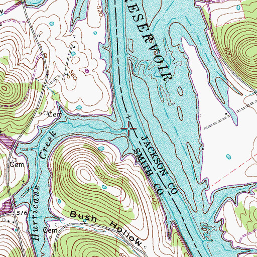 Topographic Map of Massey Branch, TN
